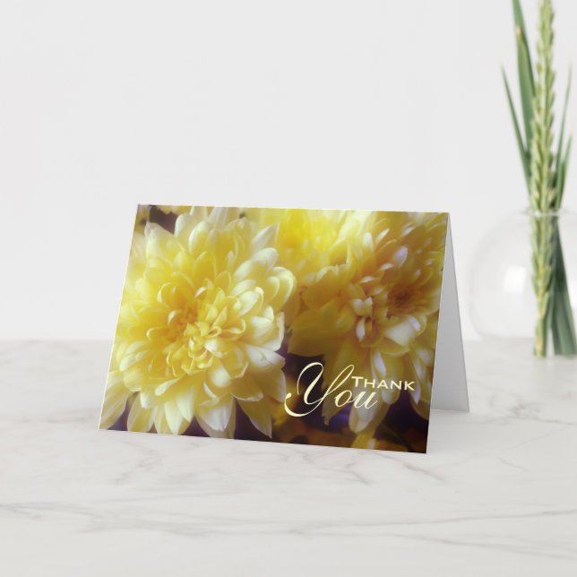Tarjeta De Agradecimiento Compasión por el crisantemo amarillo floral Gracia (Anverso)