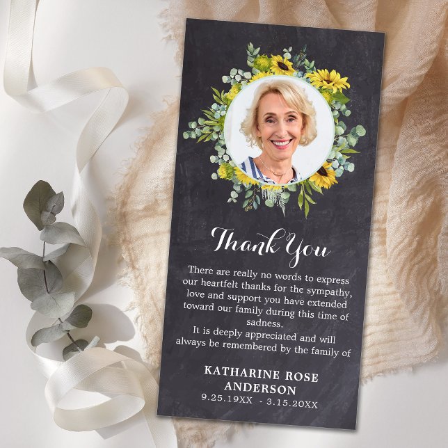 Tarjeta De Agradecimiento Compasión por la foto satelital del flor del giras (Subido por el creador)