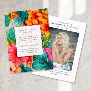 Tarjeta De Agradecimiento Compasión por la fotografía tropical floral conmem