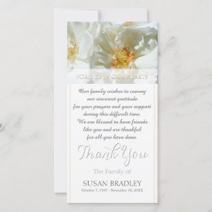 Tarjeta De Agradecimiento Compasión por las rosas blancas salvajes Gracias c
