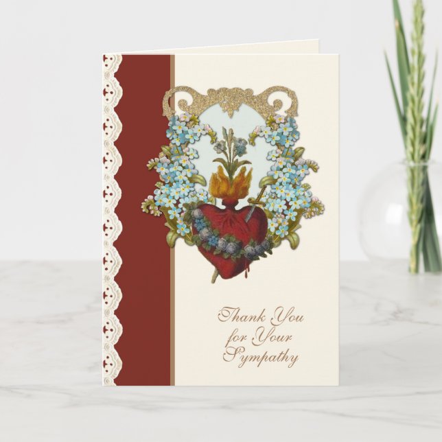 Tarjeta De Agradecimiento Compasión religiosa Funeral Gracias Virgen María (Anverso)