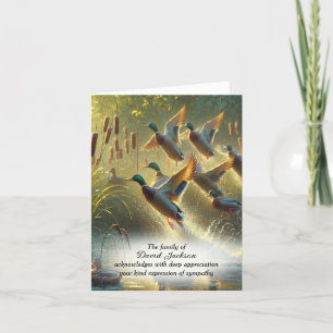 Tarjeta De Agradecimiento Compatía con los Patos Mallard Voladores Gracias