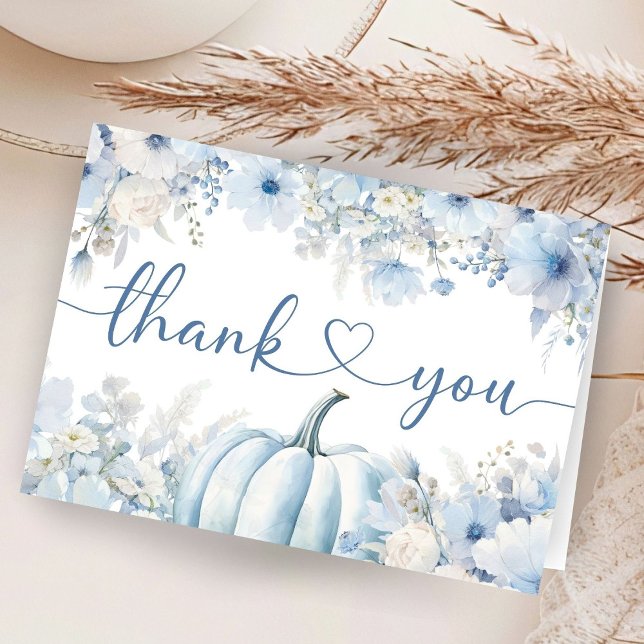 Tarjeta De Agradecimiento Comprimido de calabaza rosa caída Baby Shower dobl (Subido por el creador)