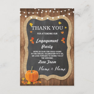 Tarjeta de agradecimiento Compromiso Boda Calabaza