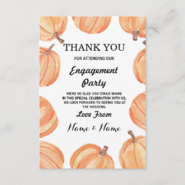 Tarjeta de agradecimiento Compromiso Boda Calabaza