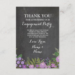 Tarjeta de agradecimiento Compromiso Boda Floral T