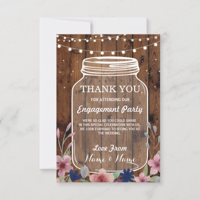 Tarjeta de agradecimiento compromiso boda florero  (Anverso)