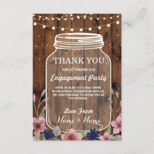 Tarjeta de agradecimiento compromiso boda florero 