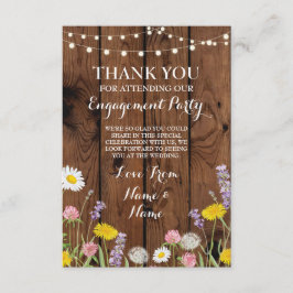 Tarjeta de agradecimiento compromiso boda flores s