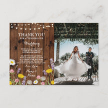 Tarjeta de agradecimiento Compromiso Boda Flores s