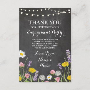Tarjeta de agradecimiento Compromiso Boda Flores s
