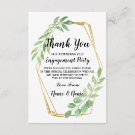 Tarjeta de agradecimiento compromiso boda hojas do