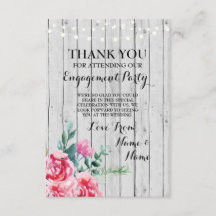 Tarjeta de agradecimiento Compromiso Boda Madera R