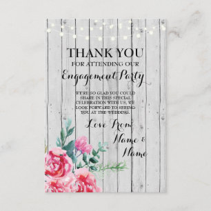 Tarjeta de agradecimiento Compromiso Boda Madera R