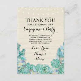 Tarjeta de agradecimiento Compromiso Boda Suculent
