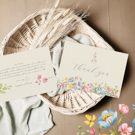 Tarjeta De Agradecimiento Compromiso con flores de jardín
