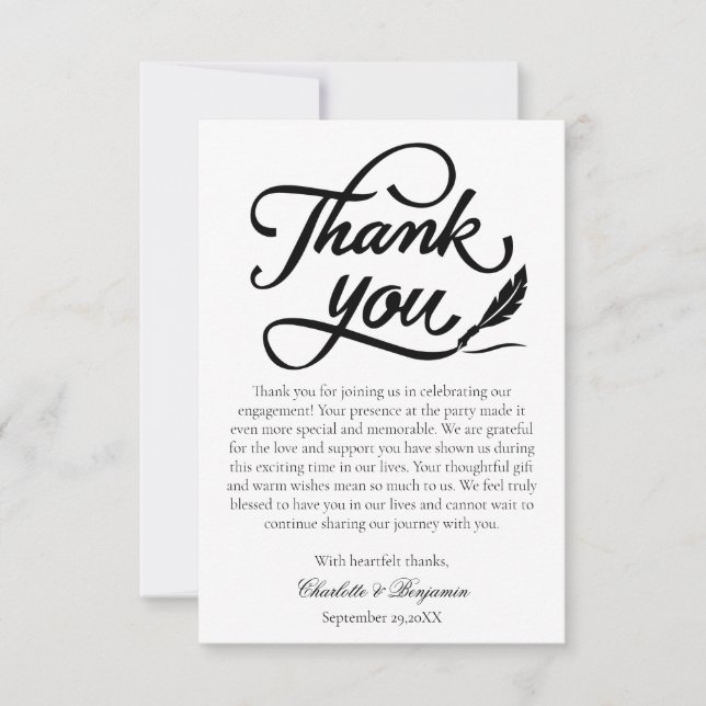 Tarjeta De Agradecimiento Compromiso minimalista Elegante (Anverso)