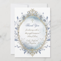 tarjeta de agradecimiento con acuarela azul y marc