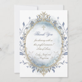 tarjeta de agradecimiento con acuarela azul y marc