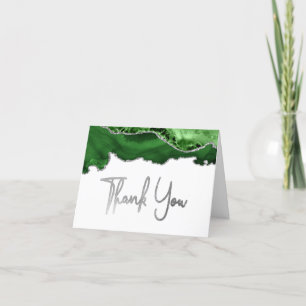 Tarjeta de agradecimiento con ágata verde cazador 