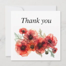 Tarjeta De Agradecimiento Con amapolas Scarlet Petal Serenade