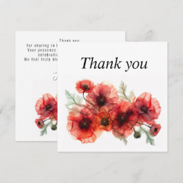 Tarjeta De Agradecimiento Con amapolas Scarlet Petal Serenade