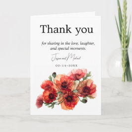 Tarjeta De Agradecimiento Con amapolas Scarlet Petal Serenade