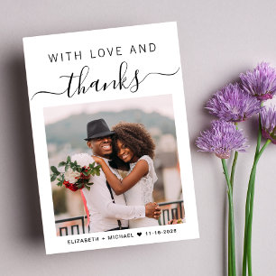 Tarjeta De Agradecimiento Con Amor Y Gracias Boda De Fotografía