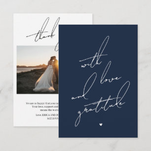 Tarjeta De Agradecimiento Con amor y gratitud mensaje preimpreso