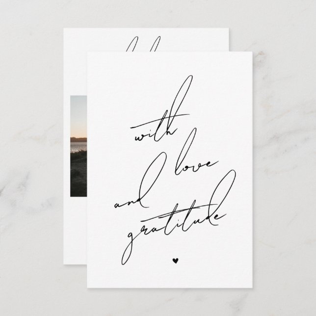 Tarjeta De Agradecimiento Con amor y gratitud mensaje preimpreso (Anverso / Reverso)