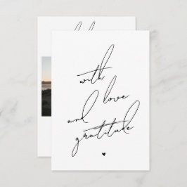 Tarjeta De Agradecimiento Con amor y gratitud mensaje preimpreso