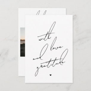 Tarjeta De Agradecimiento Con amor y gratitud mensaje preimpreso