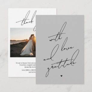 Tarjeta De Agradecimiento Con amor y gratitud mensaje preimpreso