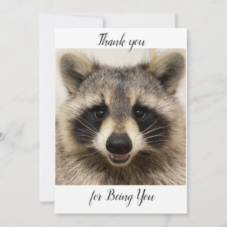 Tarjeta de agradecimiento con "Animal" el Raccoon.