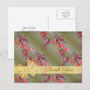 Tarjeta de agradecimiento con bonito patrón floral
