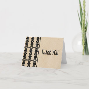 Tarjeta de agradecimiento con borde de arte deco d