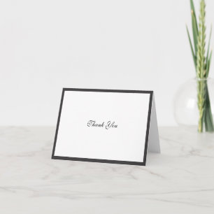 Tarjeta de agradecimiento con borde negro elegante