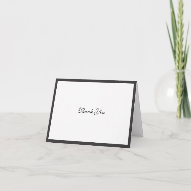 Tarjeta de agradecimiento con borde negro elegante (Anverso)