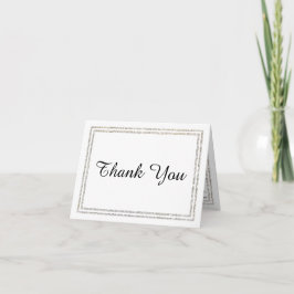 Tarjeta de agradecimiento con borde plateado chic