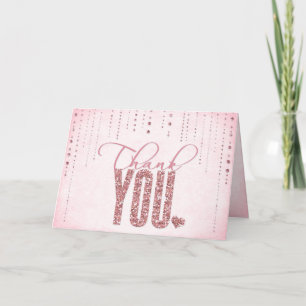Tarjeta de agradecimiento con brillo