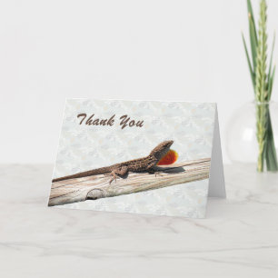 Tarjeta de agradecimiento con Brown Anole Lizard B