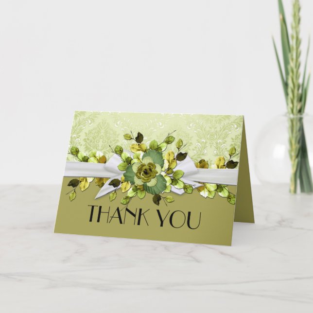 Tarjeta de agradecimiento con cinta romántica de c (Anverso)