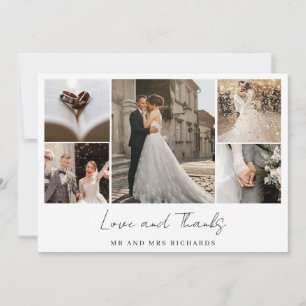 Tarjeta de agradecimiento con collage de fotos de
