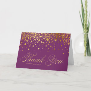 Tarjeta de agradecimiento con confeti de puntos de