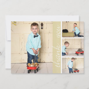 Tarjeta de agradecimiento con cuatro fotos
