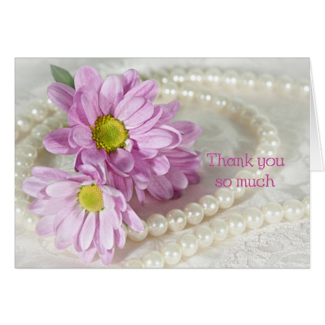 Tarjeta de agradecimiento con daisies (Anverso (Horizontal))