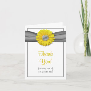 Tarjeta de agradecimiento con Daisy Gerbera amaril
