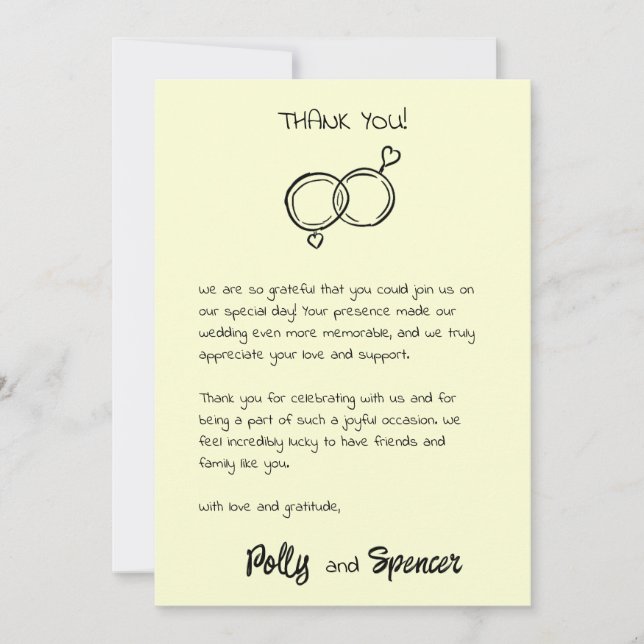 Tarjeta de agradecimiento con decoración en butter (Anverso)