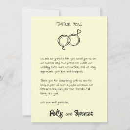 Tarjeta de agradecimiento con decoración en butter