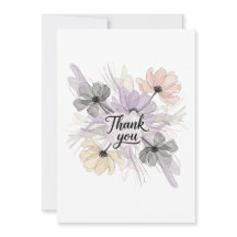 Tarjeta de agradecimiento con diseño de flores